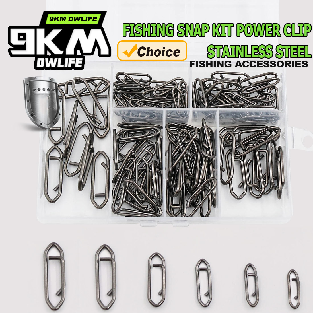 Monofilament Line - 9KM Fishing Snap Kit 110pcs Power