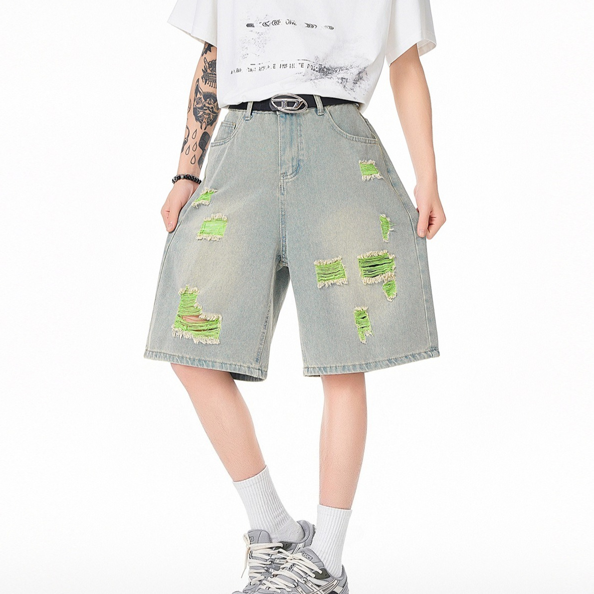 Men's Lined Ripped Denim Short - Fly Line incelemesi ve fiyatı