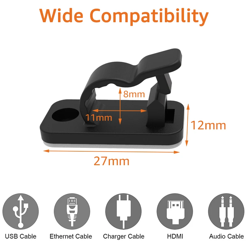10/50PCS Cable Organizer Clips - Tippet Line incelemesi ve fiyatı