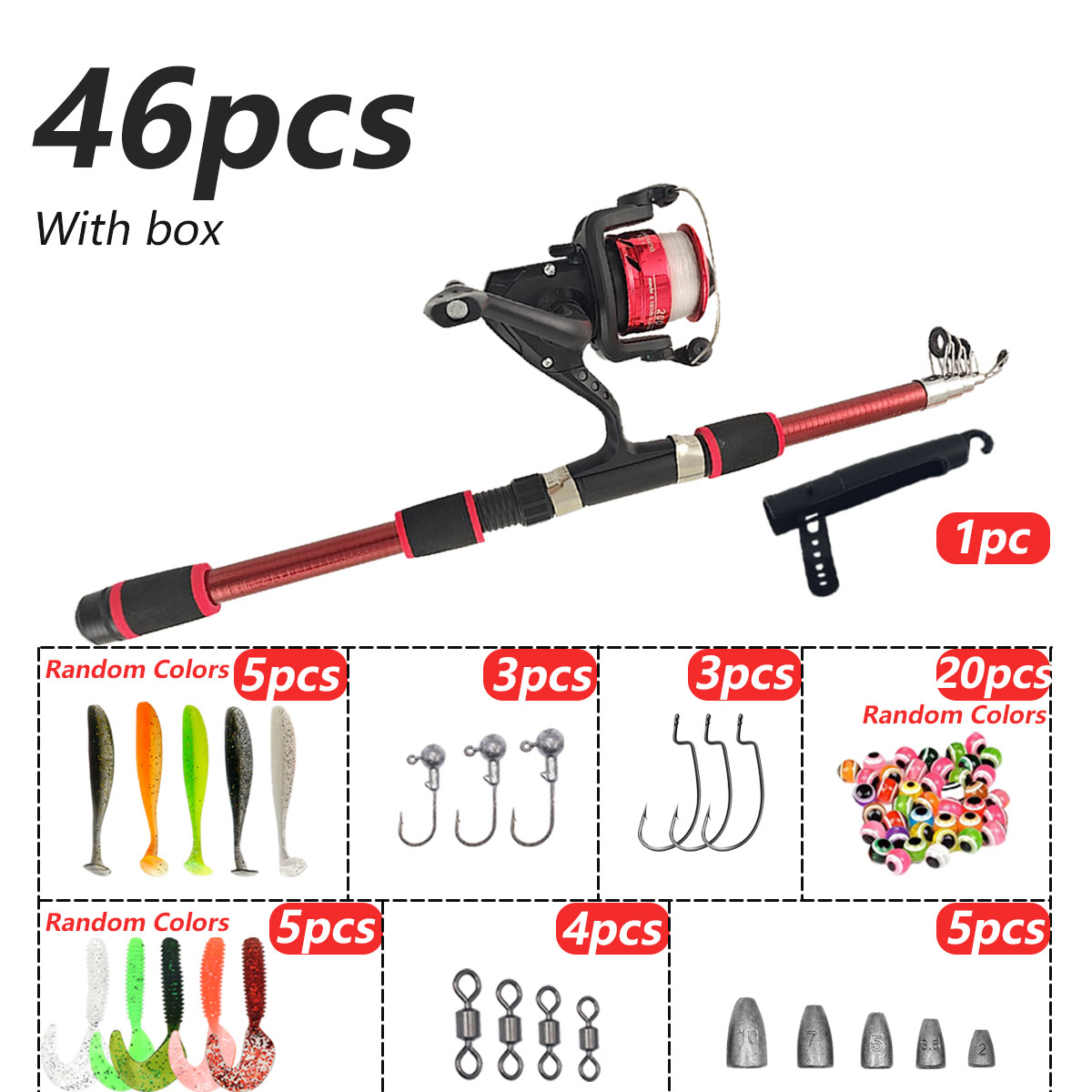 46Pcs Telescopic Fishing Rod R - Freshwater Line incelemesi ve fiyatı