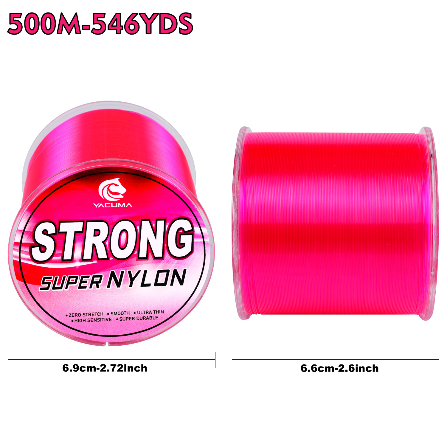 YACUMA 500M-546YDS Strong Pink - Fluorocarbon Line incelemesi ve fiyatı