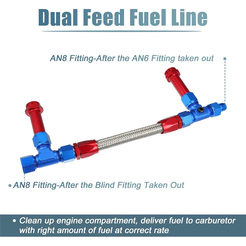 8AN Dual Feed Fuel Line To 7/8 - Braided Line incelemesi ve fiyatı